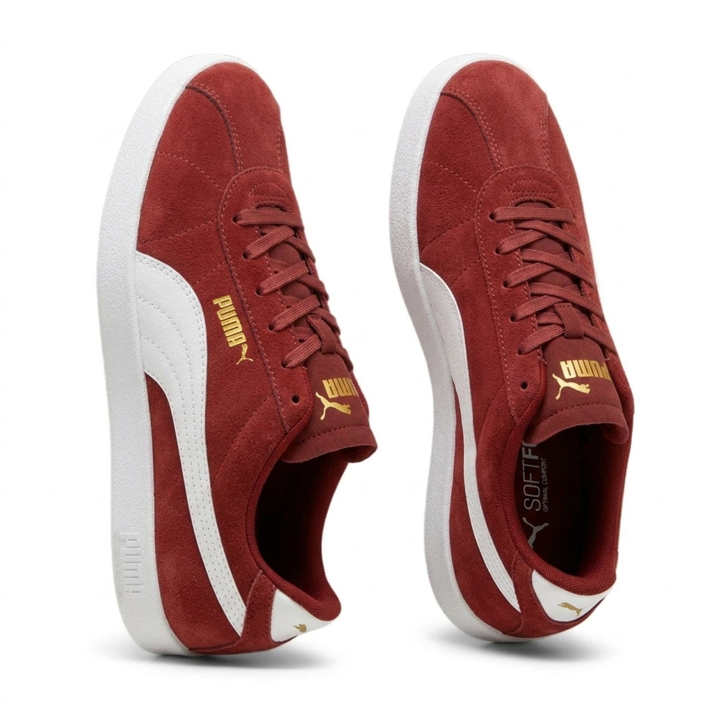 Buty Męskie Puma Club II 39744403 Sportowe Czerwone Zamszowe