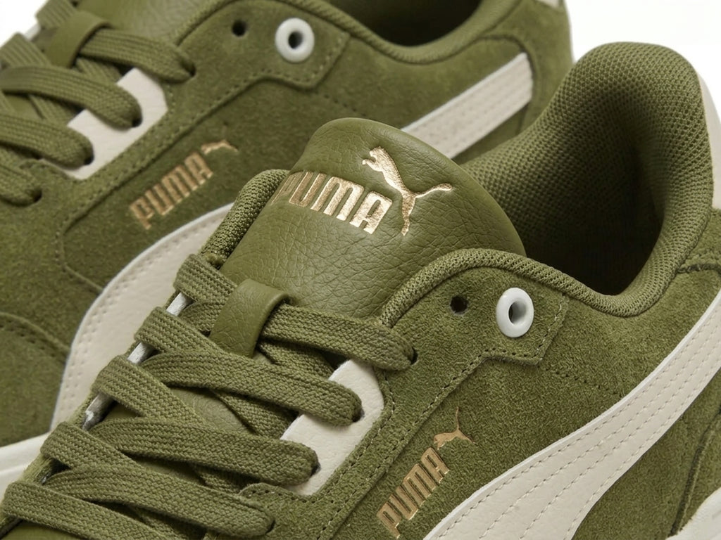 Buty Męskie Puma Shuffle Downtown SD Sportowe Zielone Zamszowe