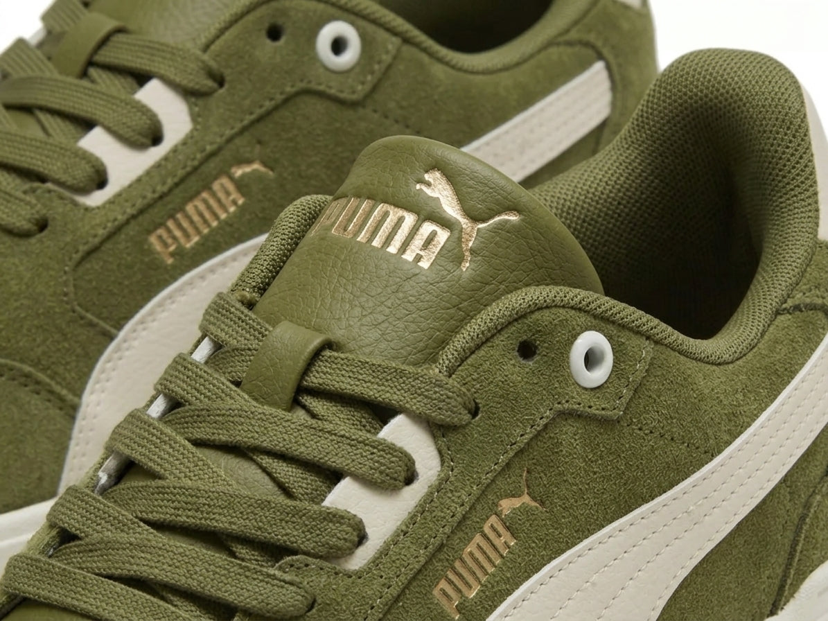 Buty Męskie Puma Shuffle Downtown SD Sportowe Zielone Zamszowe