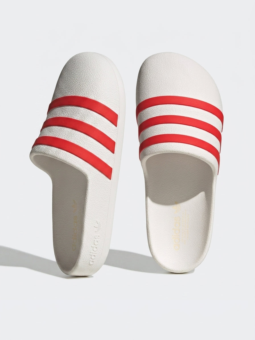 klapki Adidas adiFOM Adilette Mule Gumowe Białe Pomarańcz