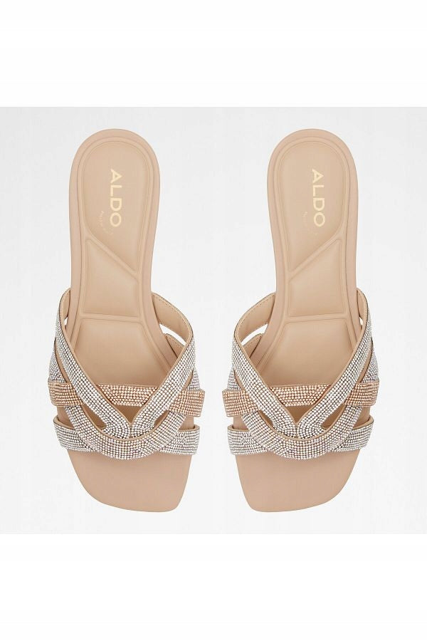 Aldo Klapki Damskie Obszycie z Kamieniami Eleganckie Corally r. 37