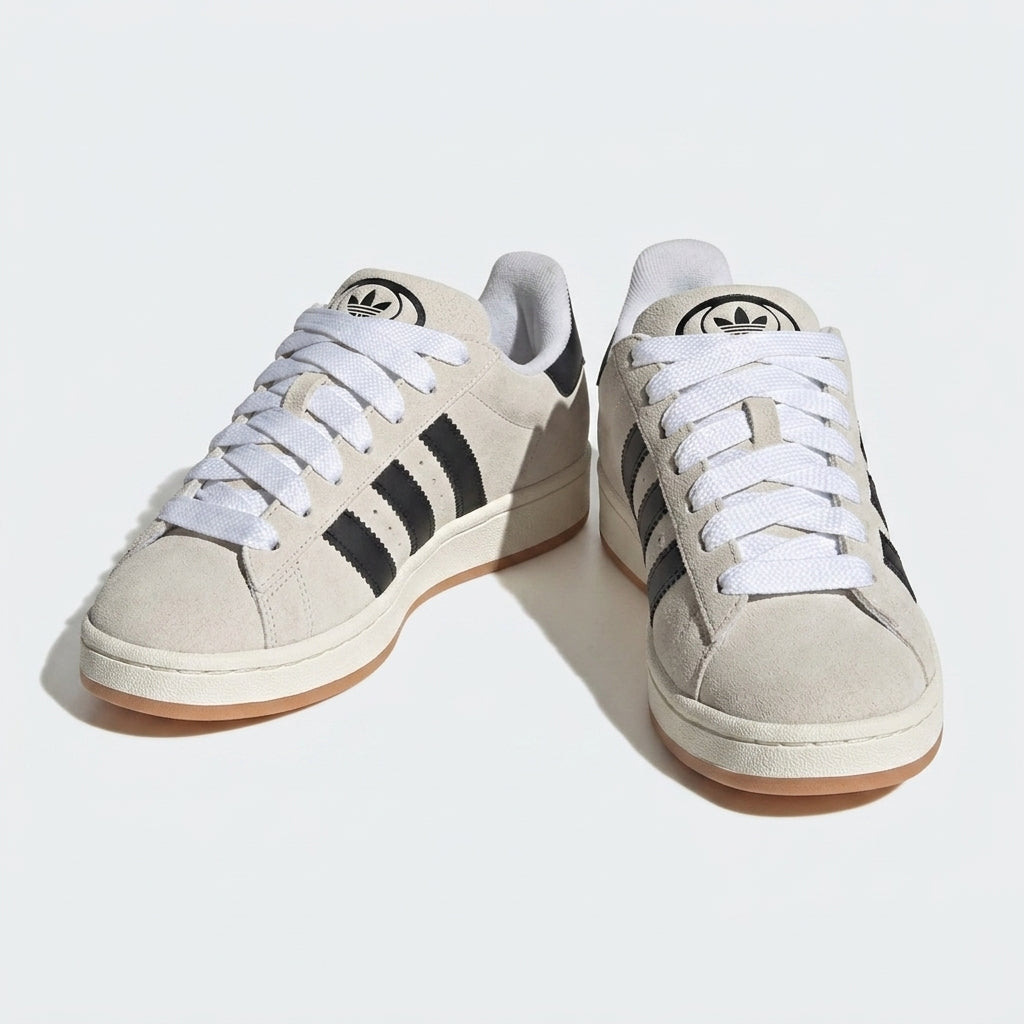 Buty damskie Adidas GY0042 Campus 00s sportowe szare czarne białe nubuk