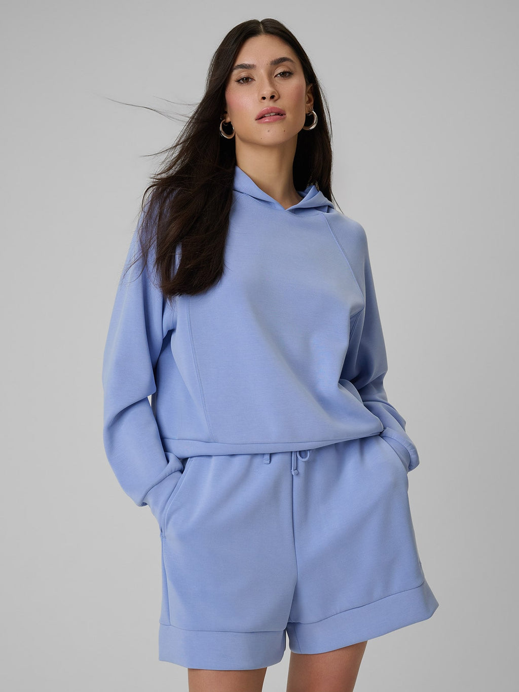 Bluza damska 4F F2183 dresowa z kapturem granatowa regular