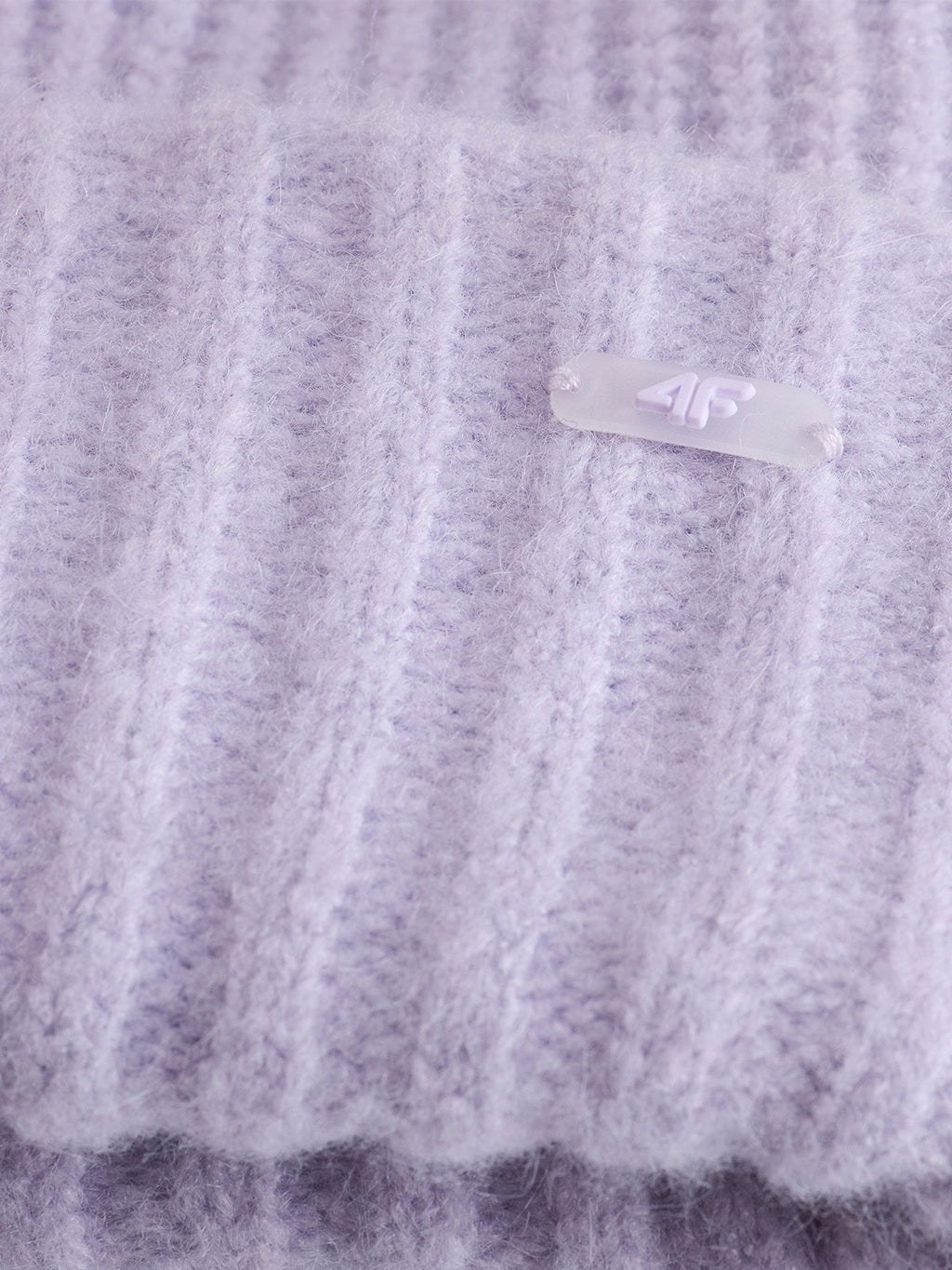 4F Liliowa Czapka Damska Zimowa Naszywka Logo Beanie Ciepła Onesize