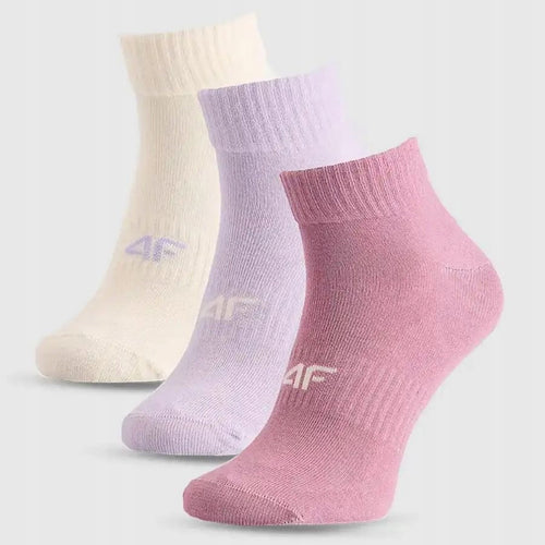 4F Damskie Skarpety 3-pack za Kostkę Kolorowe Casual Sportowe Bawełna