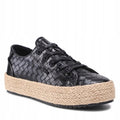 BIG STAR Buty Damskie Espadryle na Platformie Czarne JJ274396 Plecione r.38
