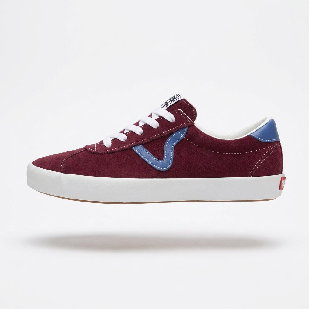 Vans Sport Low Athletic Shoes Sport Burgundy Damskie Trampki /Deep Blue : Men's 7.5 - Women's 9 Medium, Suede