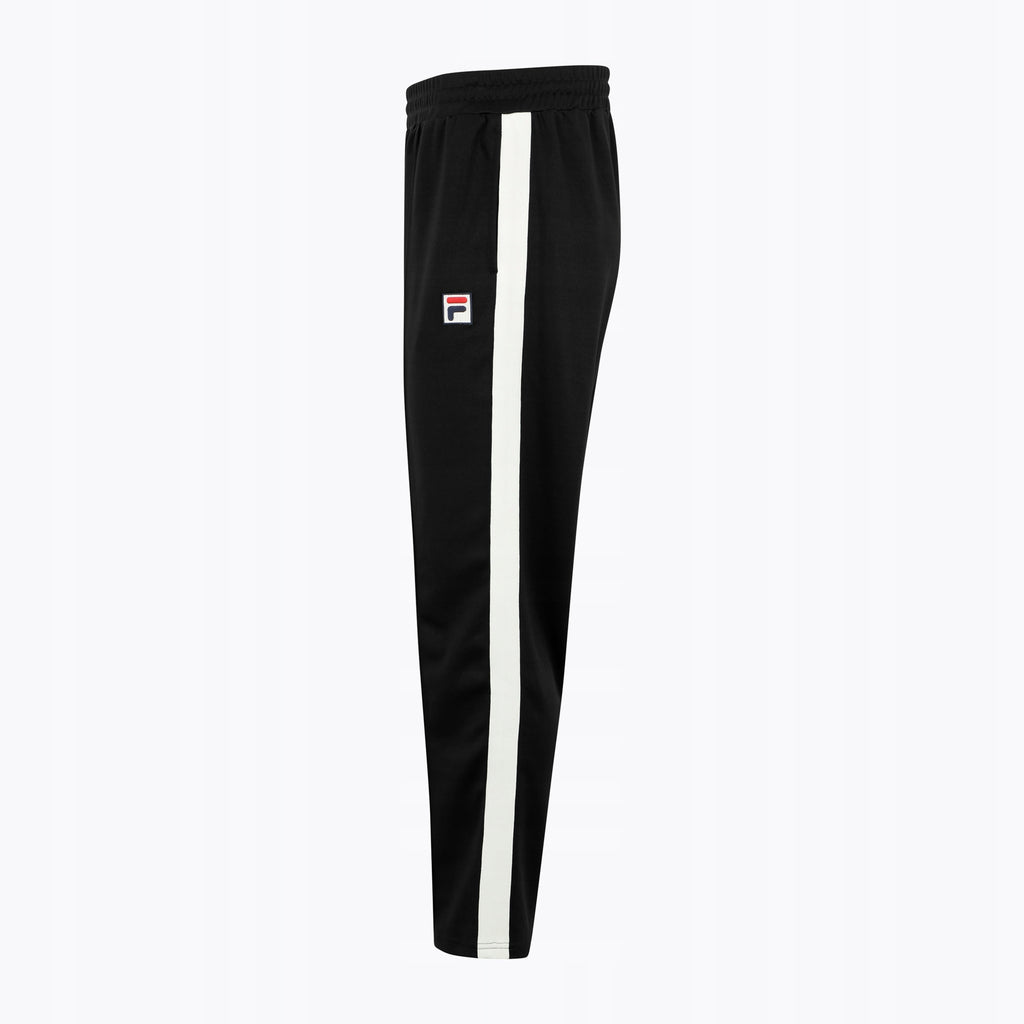 FILA Czarne Spodnie Męskie Prosta Nogawka Naszywka Logo Lampas Lorient r.S