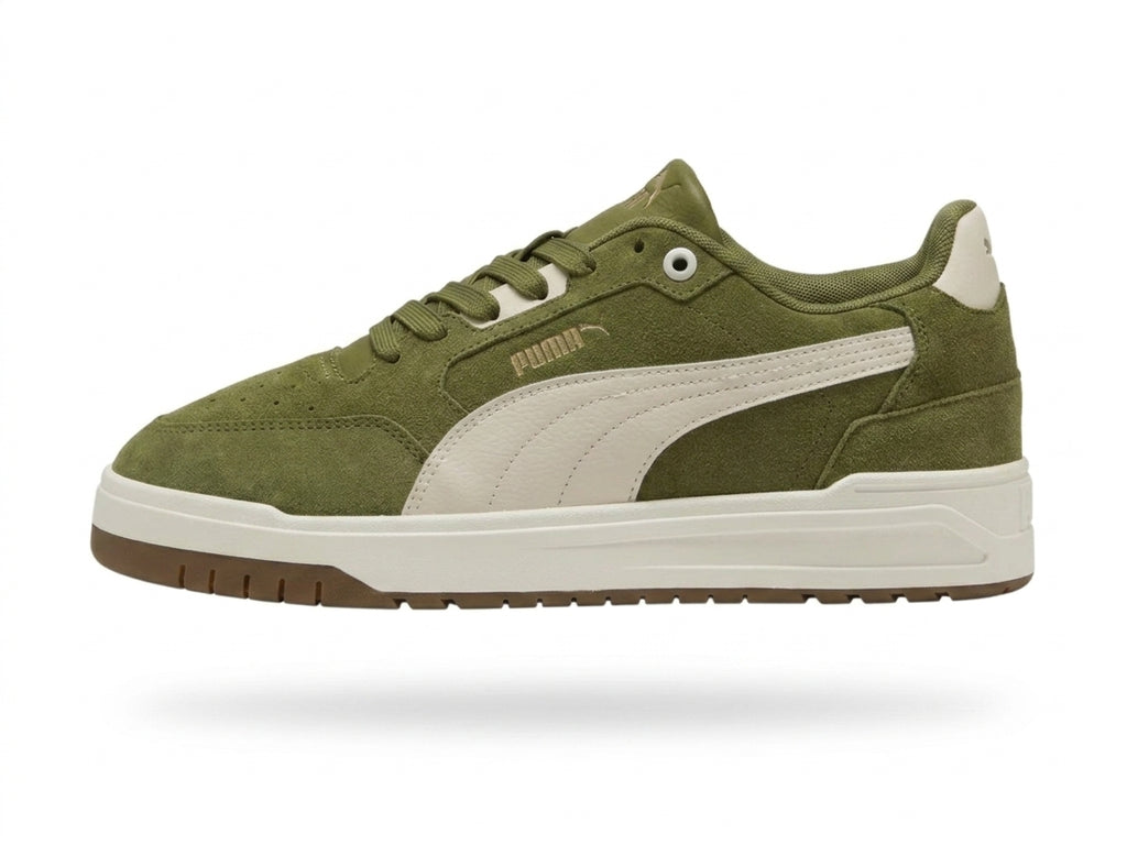 Buty Męskie Puma Shuffle Downtown SD Sportowe Zielone Zamszowe