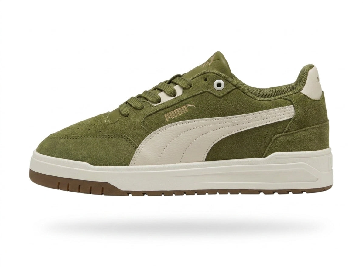 Buty Męskie Puma Shuffle Downtown SD Sportowe Zielone Zamszowe