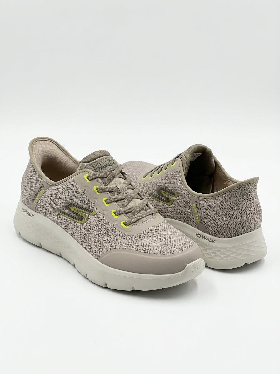Buty Męskie Skechers Slip-ins GO Walk Flex Netro Szare Wsuwane