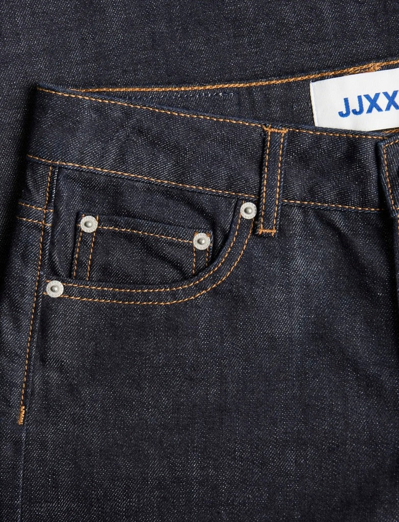 JJXX Granatowe Jeansy Damskie Podwijane Prost Szerokie Tokyo Wide