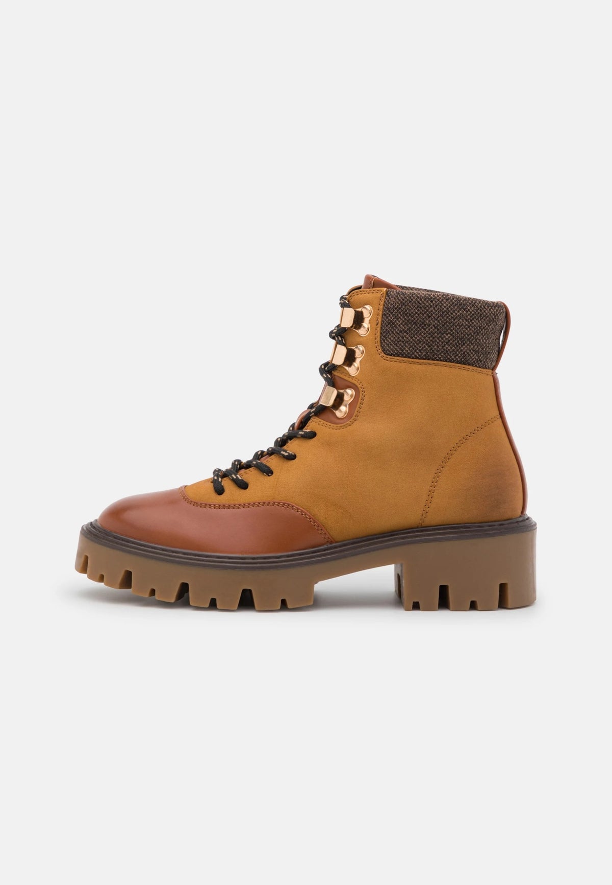 ONLY SHOES Botki Damskie Brązowe Sznurowane Trzewiki Wiosenne Trapery r.37