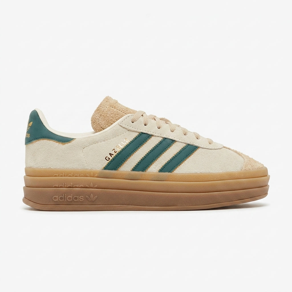 Buty Adidas Gazelle Bold Damskie Zamszowe na Platformie Zieleń
