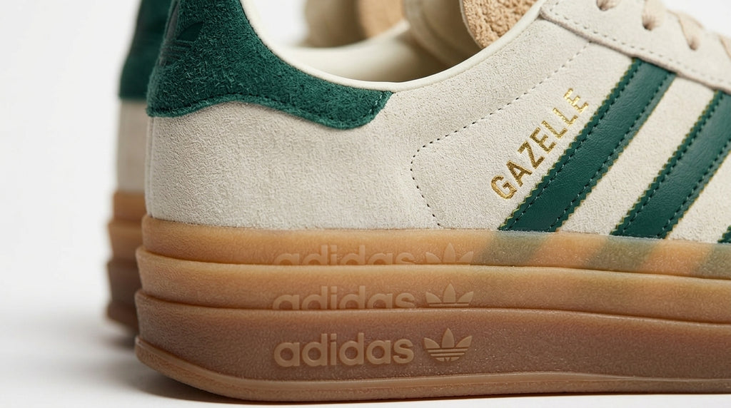 Buty Damskie Adidas Gazelle Bold Kremowe Zielone Beżowe