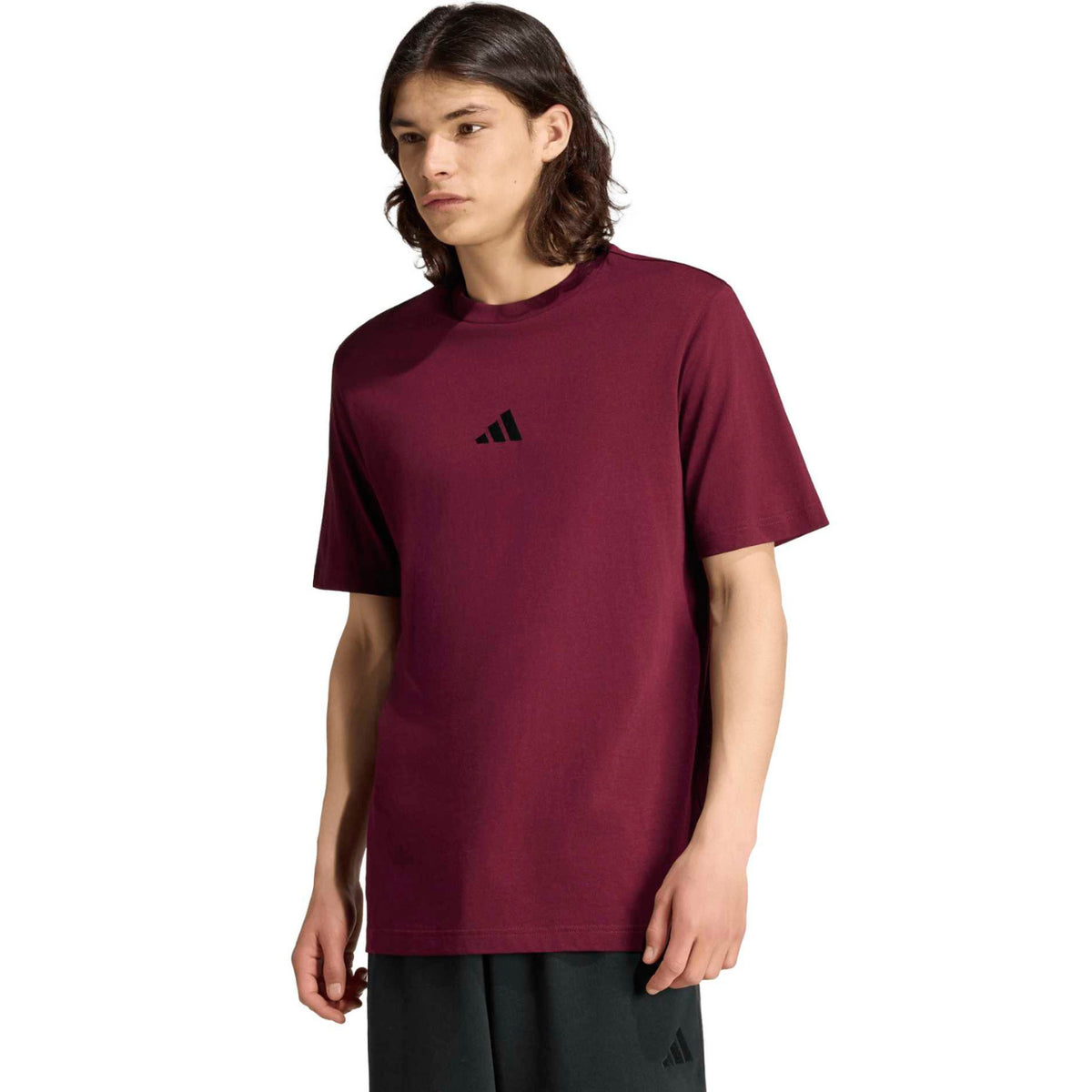 Koszulka Męska Adidas Essentials KF2403 Sportowa Bordowa Logo