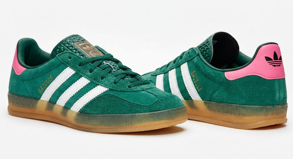 Buty Damskie Adidas Gazelle Indoor Sportowe Zielone Różowe