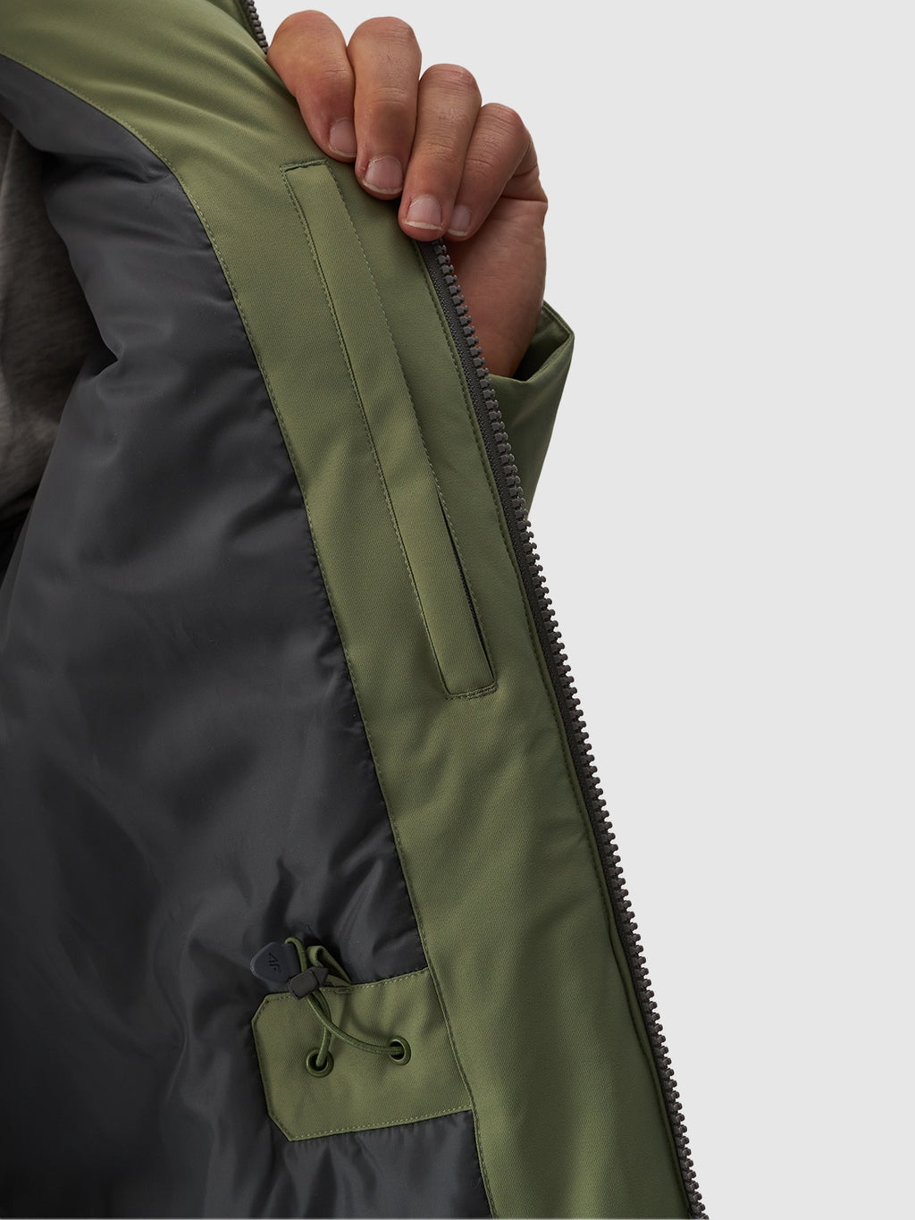Kurtka Męska 4F M563 Zimowa Długa Regular Khaki Przejściowa