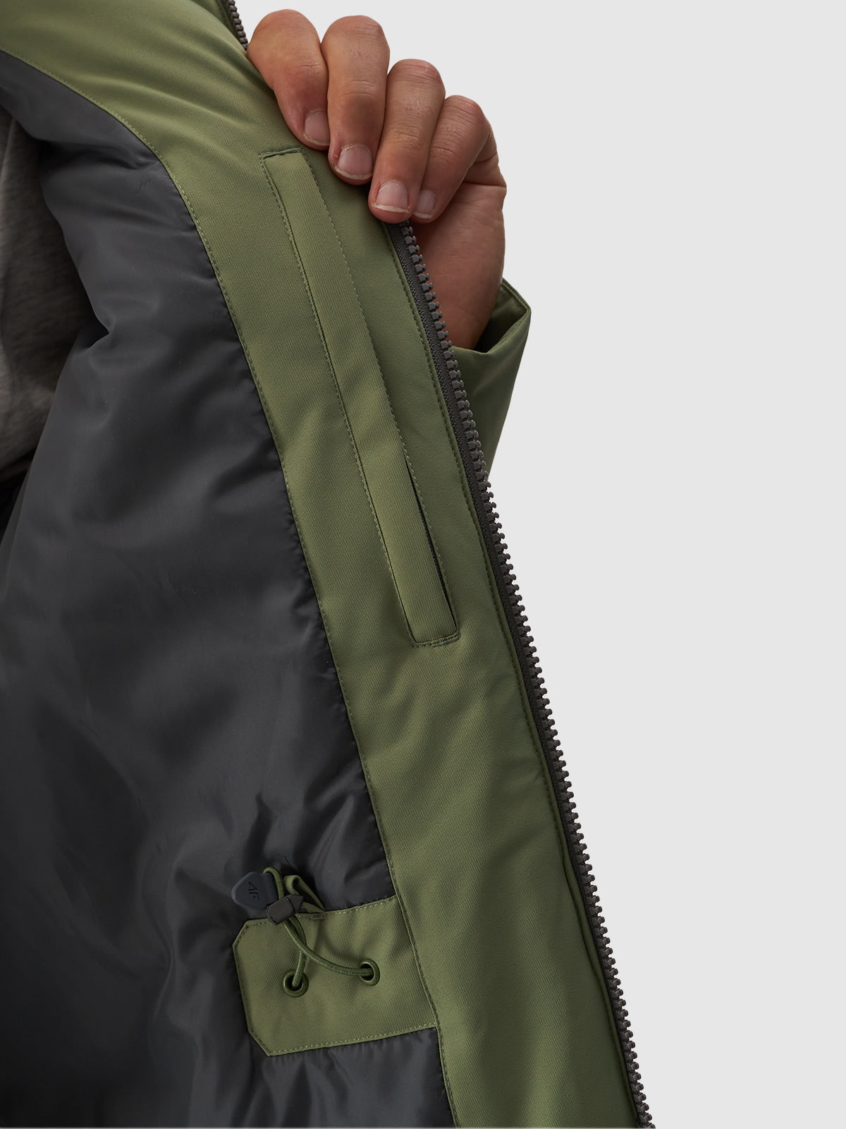 Kurtka Męska 4F M563 Zimowa Długa Regular Khaki Przejściowa