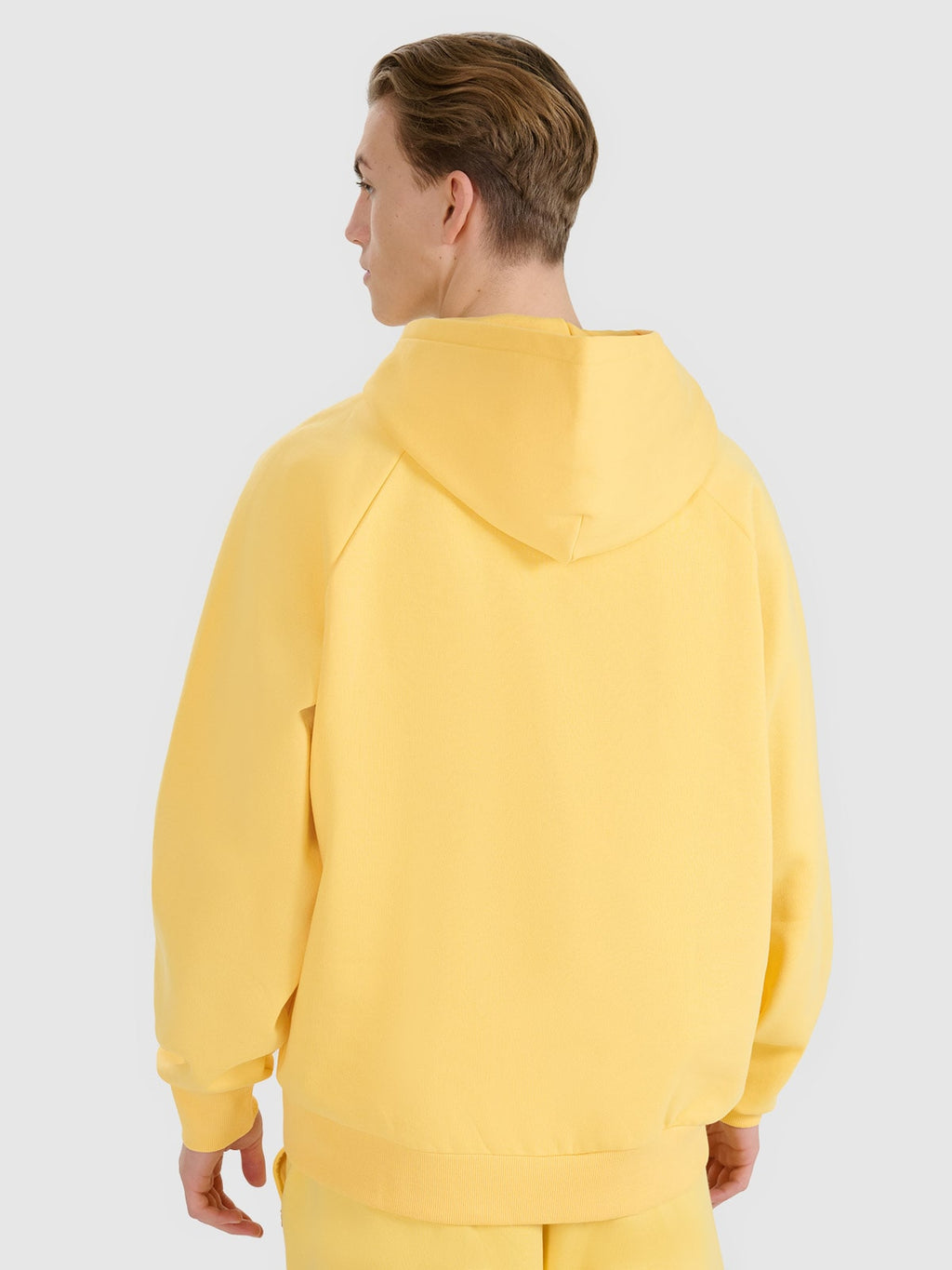 4F Żółta Bluza Sportowa z Kapturem Przez Głowę Oversize Unisex