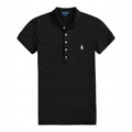 Polo Ralph Lauren Czarna Bluzka Damska z Kołnierzykim na Krótki Rękaw r.S