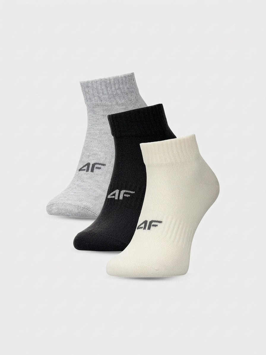 Skarpety Damskie 4F F448 Casual Białe Za Kostkę 3 Pak
