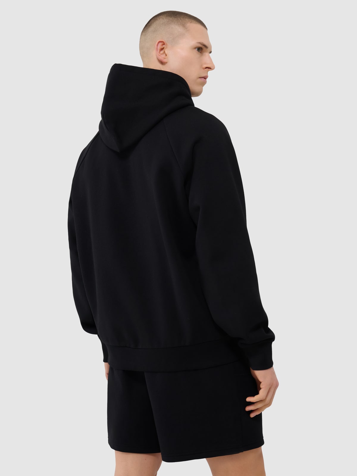 4F Czarna Bluza Sportowa z Kapturem Przez Głowę Oversize Unisex