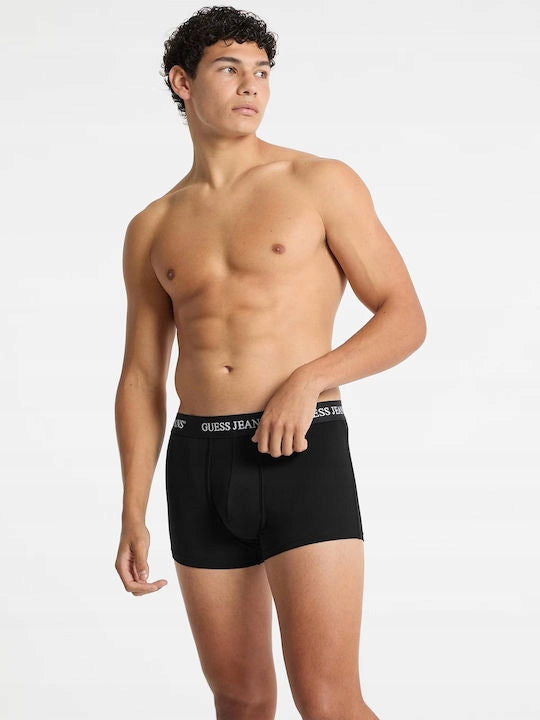 Guess Męskie Bokserki 3-pack Elastyczne Baweniane Dopasowane Logo