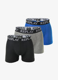 REPLAY Zestaw Bokserek Męskich 3-pack Dopasowane Pasek Logo Skinny Fit r.M