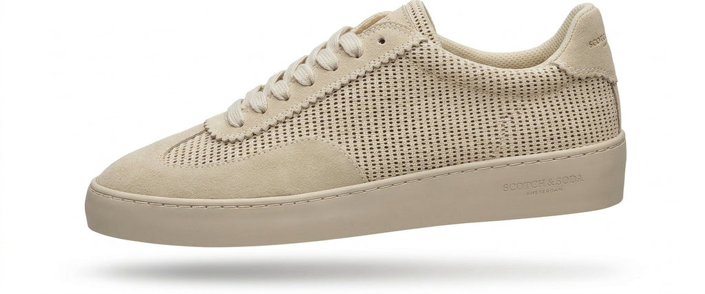 Scotch&Soda Nowe Zamszowe Sneakersy Męskie Beżowe Klasyczne Tkanina