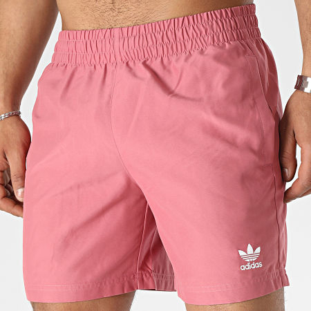 Adidas Różowe Kąpielówki Męskie Krótkie Spodenki Wiązane ze Ściągaczem r.XS