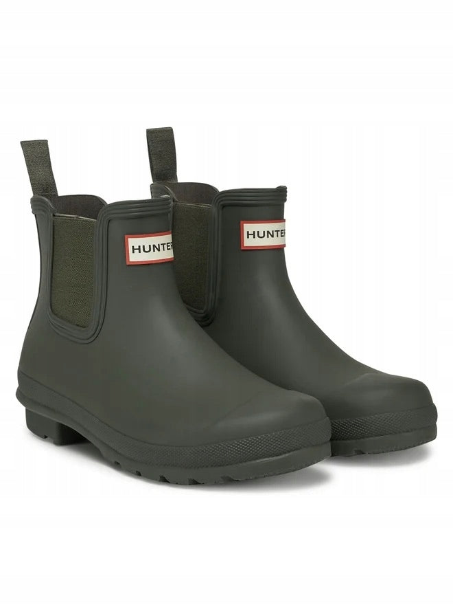 Hunter Oliwkowe Buty Damskie Kalosze Gumowe Niskie Wsuwane Wytrzymałe r.37