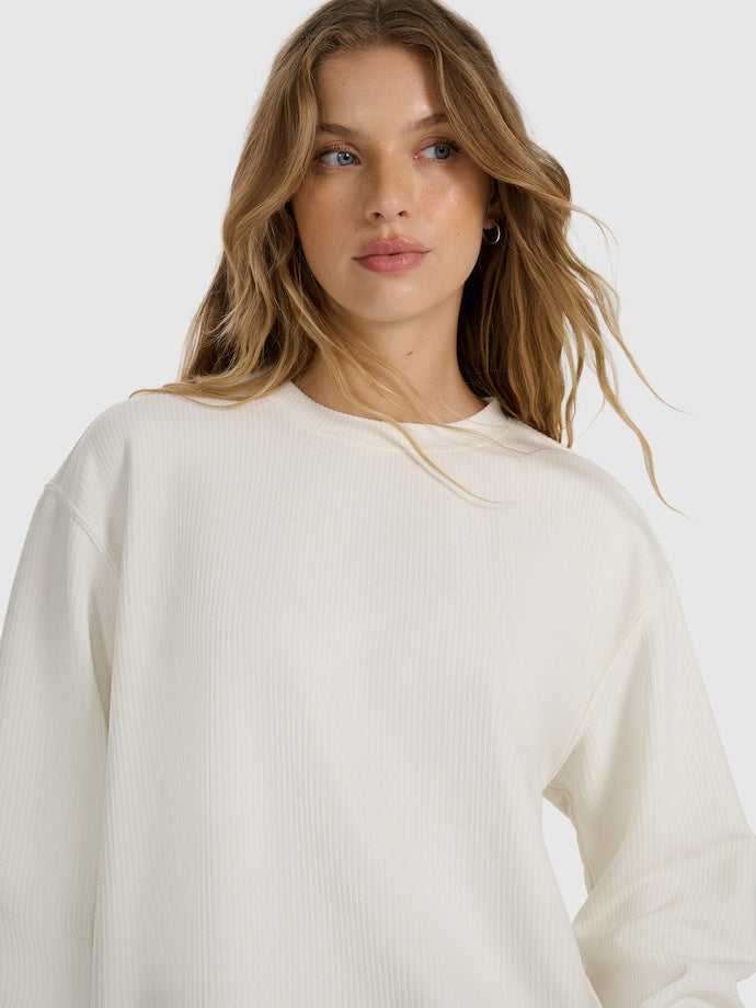 Bluza damska 4F F1837 sportowa biała prążłowana nierozpinana