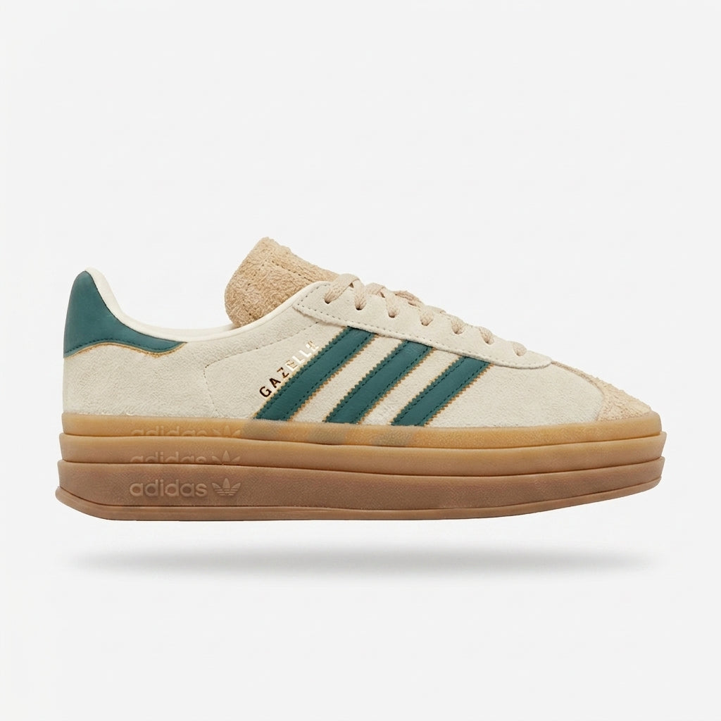 Buty Adidas Gazelle Bold Damskie Zamszowe na Platformie Zieleń