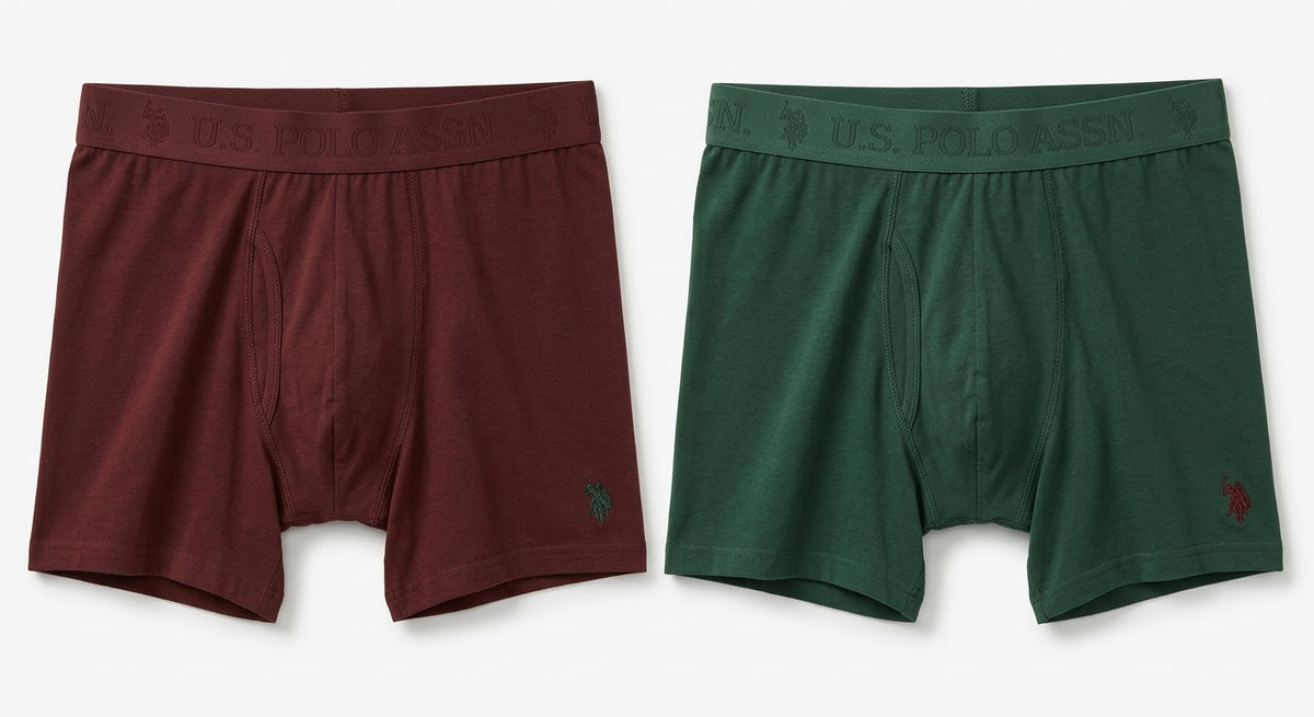 bokserki męskie U.S. Polo Assn. Premium 2pak ciemna zieleń/bordo