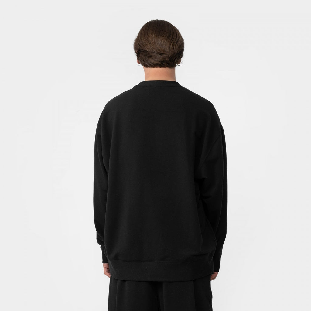 Fila Czarna Bluza Męska Przez Głowę Bez Kaptura Nadruk Logo Oversize r.L