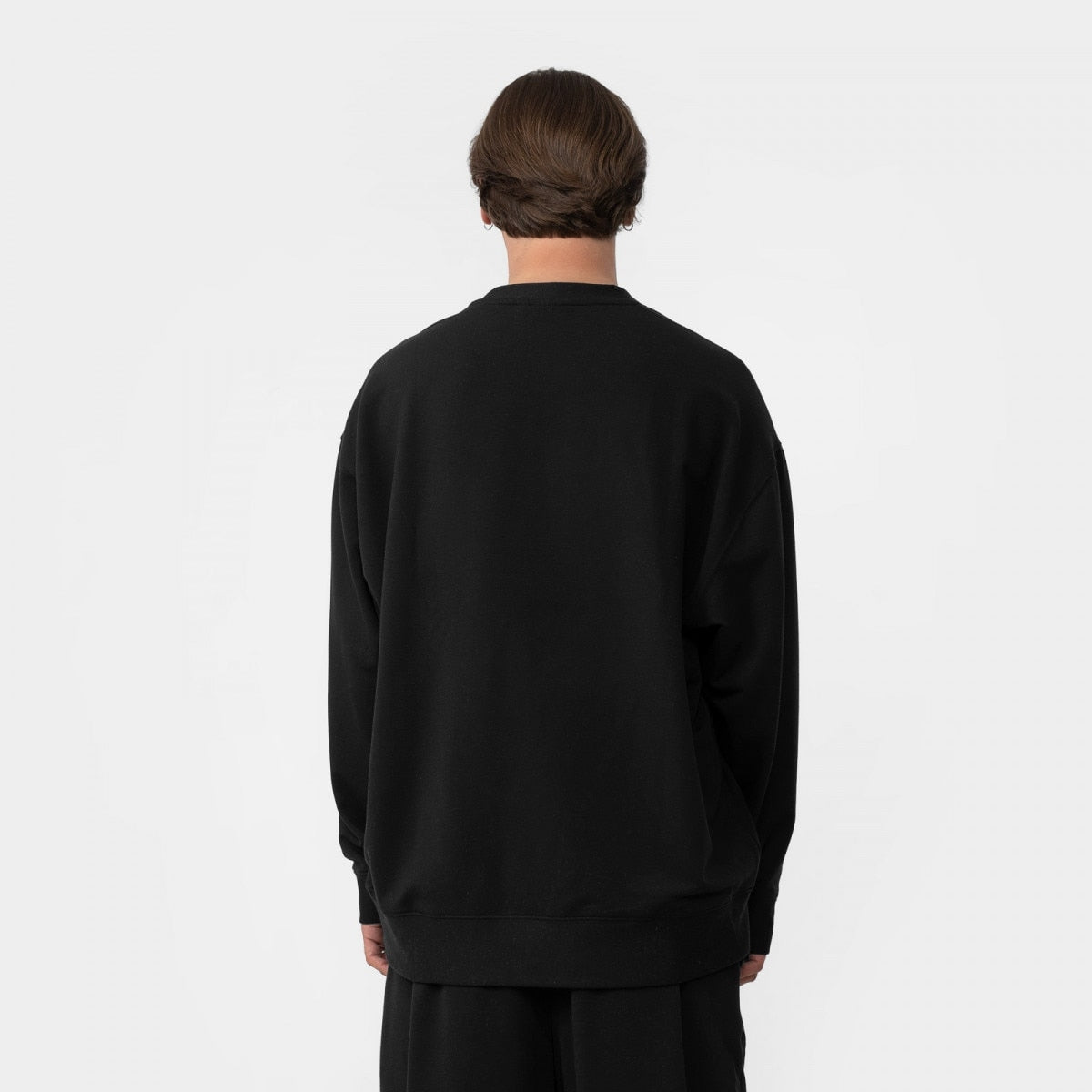 Fila Czarna Bluza Męska Przez Głowę Bez Kaptura Nadruk Logo Oversize r.L