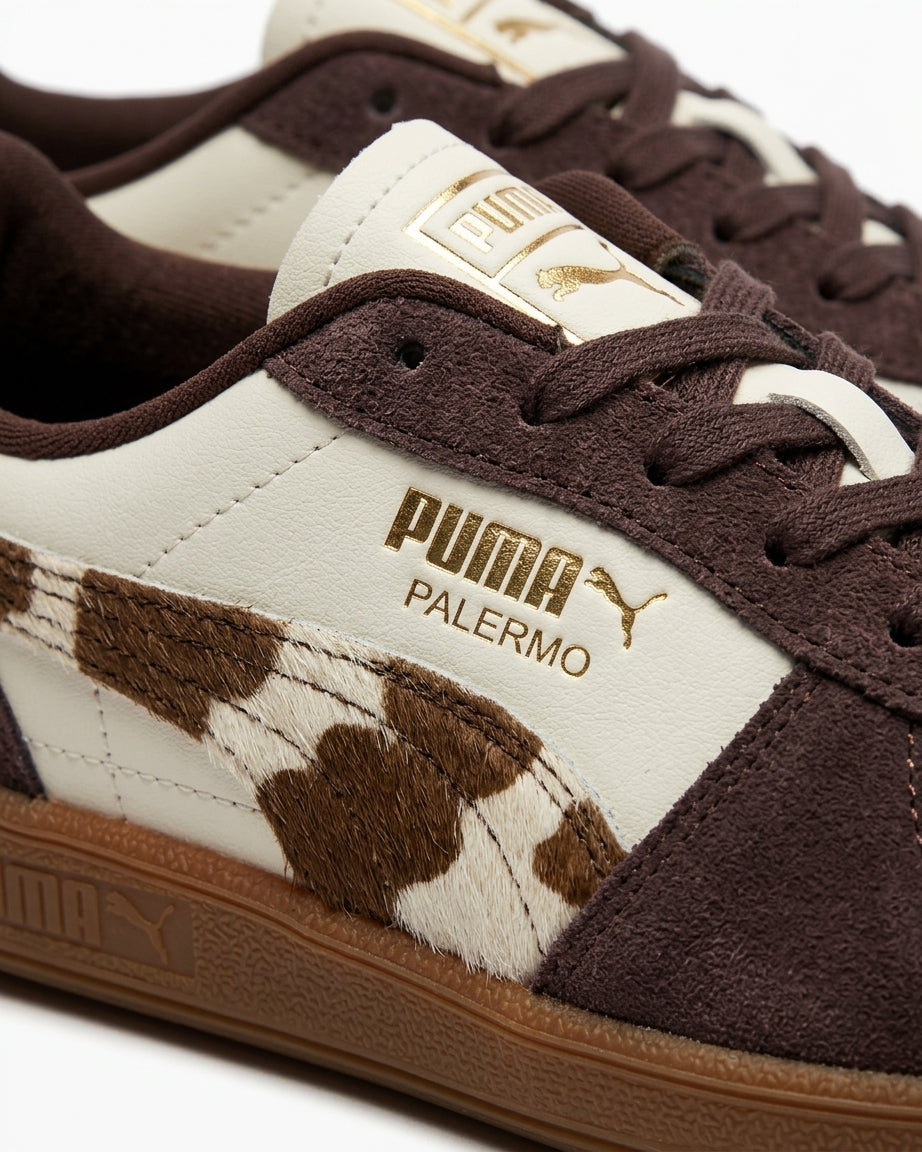 Buty Damskie Puma Palermo Cow 40612901 Sneakers Białe Brązowe