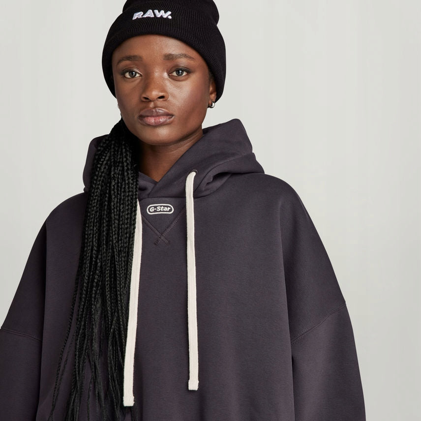 G-star Antracytowa Damska Bluza z Kapturem Sportowa Oversize Długi Rękaw M