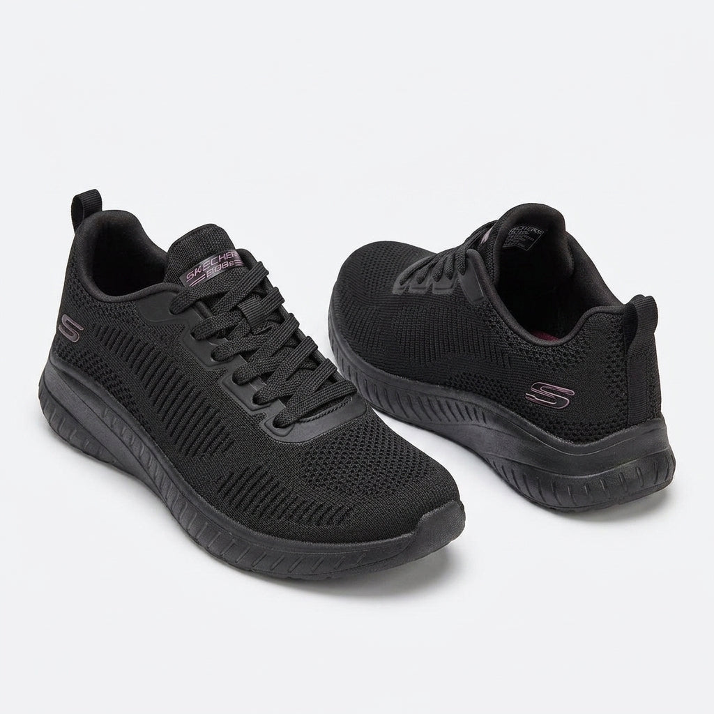 Sneakersy Damskie Skechers Bobs Squad Chaos Face Off Szerokie Czarne