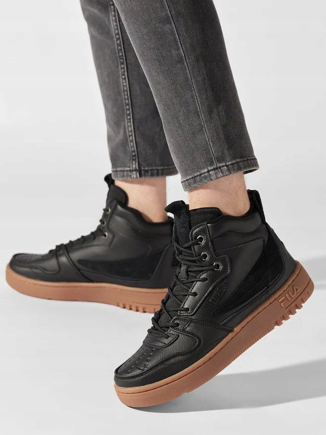 FILA Skórzane Czarne Buty Męskie Sportowe Sneakersy Wysokie Fxventuno