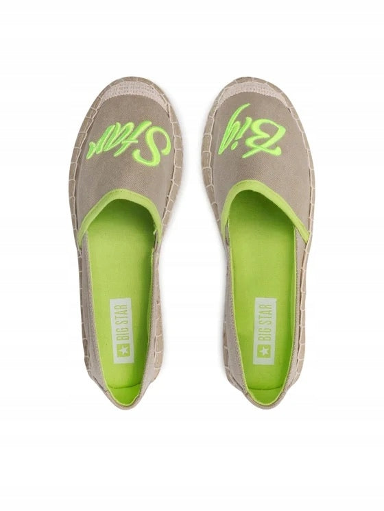 BIG STAR Espadryle Damskie Wsuwane Pleciona Podeszwa JJ274975 Camel