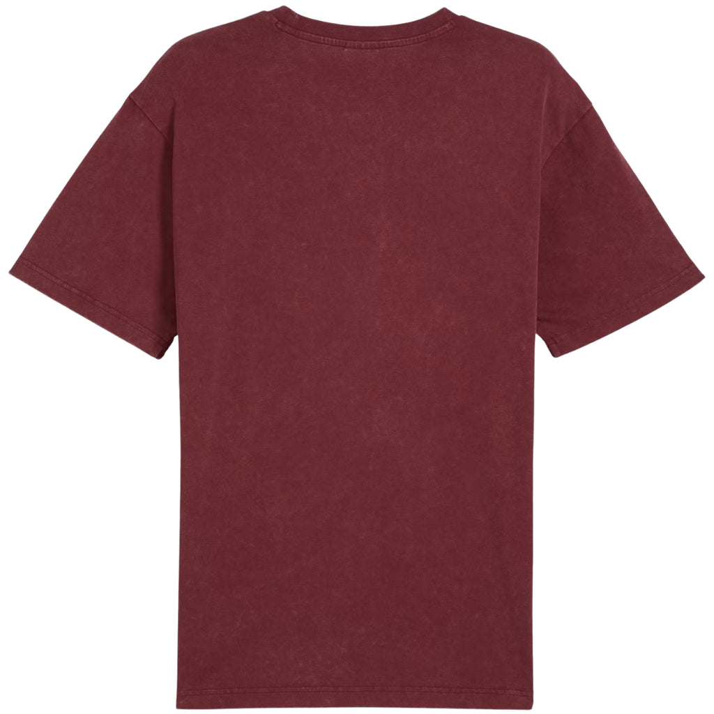 Koszulka Męska Puma Ess Elevated Relaxed Wash Tee Bordowa 688048 96