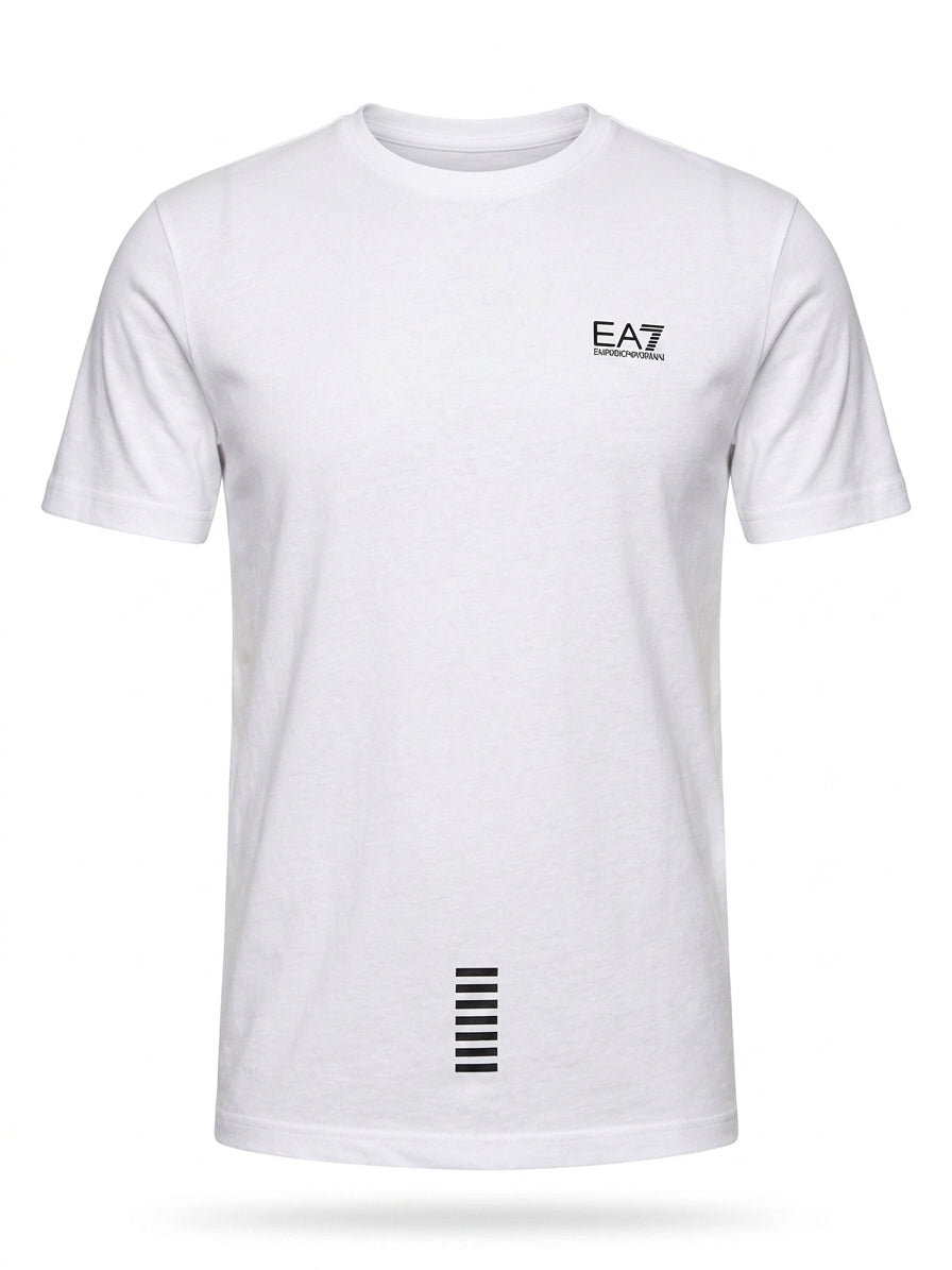 T-shirt Męski Emporio Armani 8NPT25 PJVPZ Biały Baweniany Slim