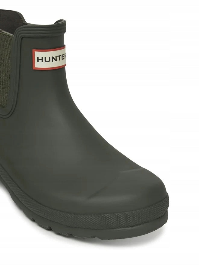 Hunter Oliwkowe Buty Damskie Kalosze Gumowe Niskie Wsuwane Wytrzymałe r.37