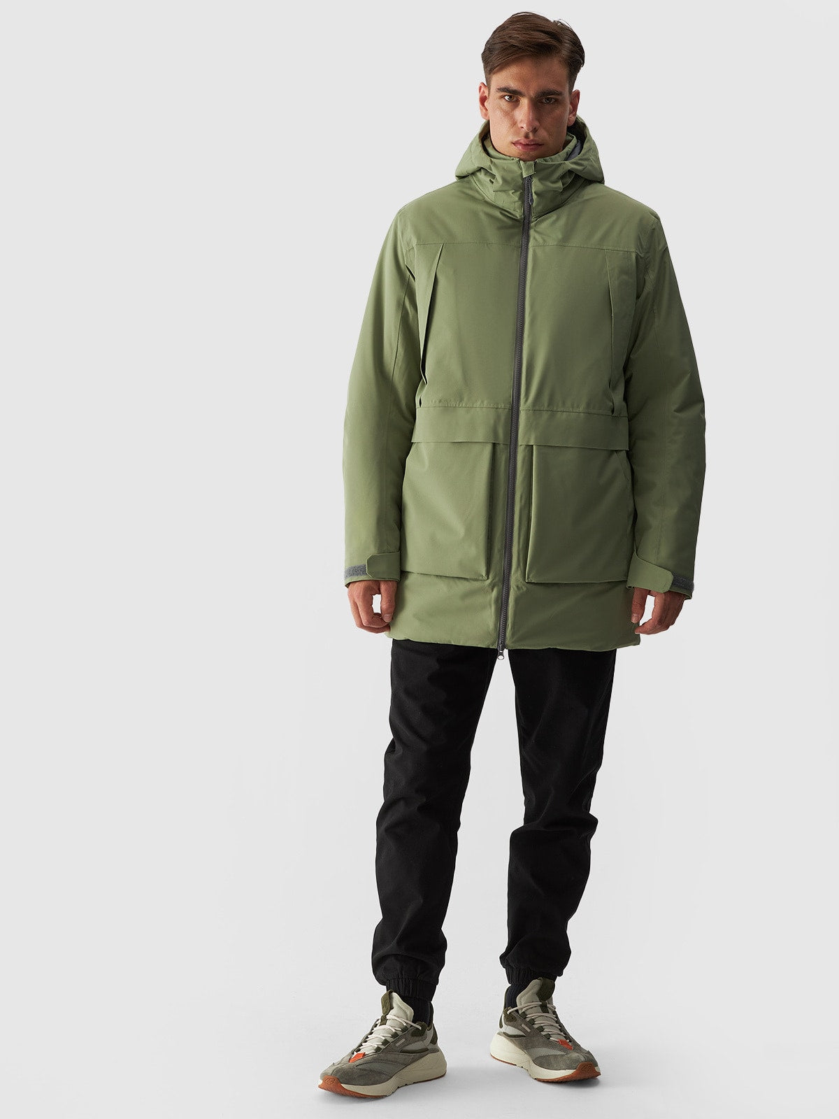 Kurtka Męska 4F M563 Zimowa Długa Regular Khaki Przejściowa
