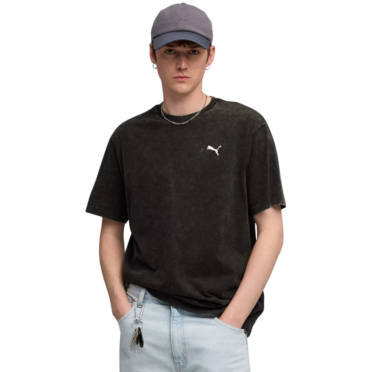 Koszulka Męska Puma Ess Elevated Relaxed Wash Tee Czarna 688048 01