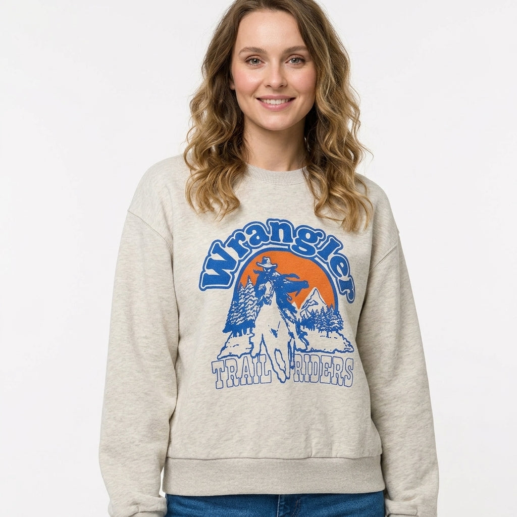 Bluza Damska Wrangler Oversized Sweat Luźna Beżowa