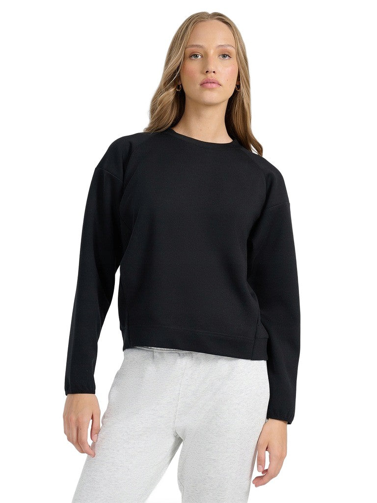 4F Czarna Bluza Damska Sportowa Przez Głowę Bez Kaptura Modal Regular Fit
