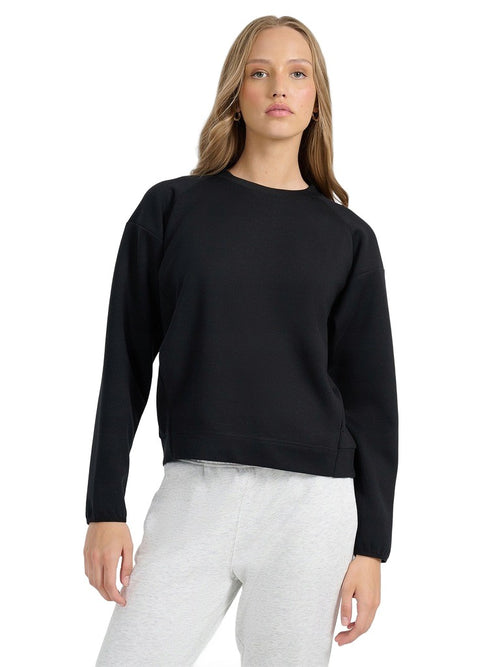 4F Czarna Bluza Damska Sportowa Przez Głowę Bez Kaptura Modal Regular Fit